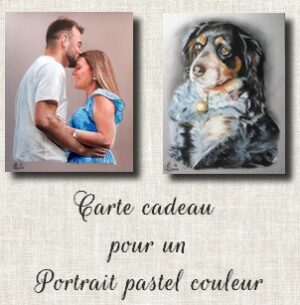 Carte cadeau pour offrir un portrait, portrait personnalisé d'après photo, idée cadeau, dessinateur portraitiste