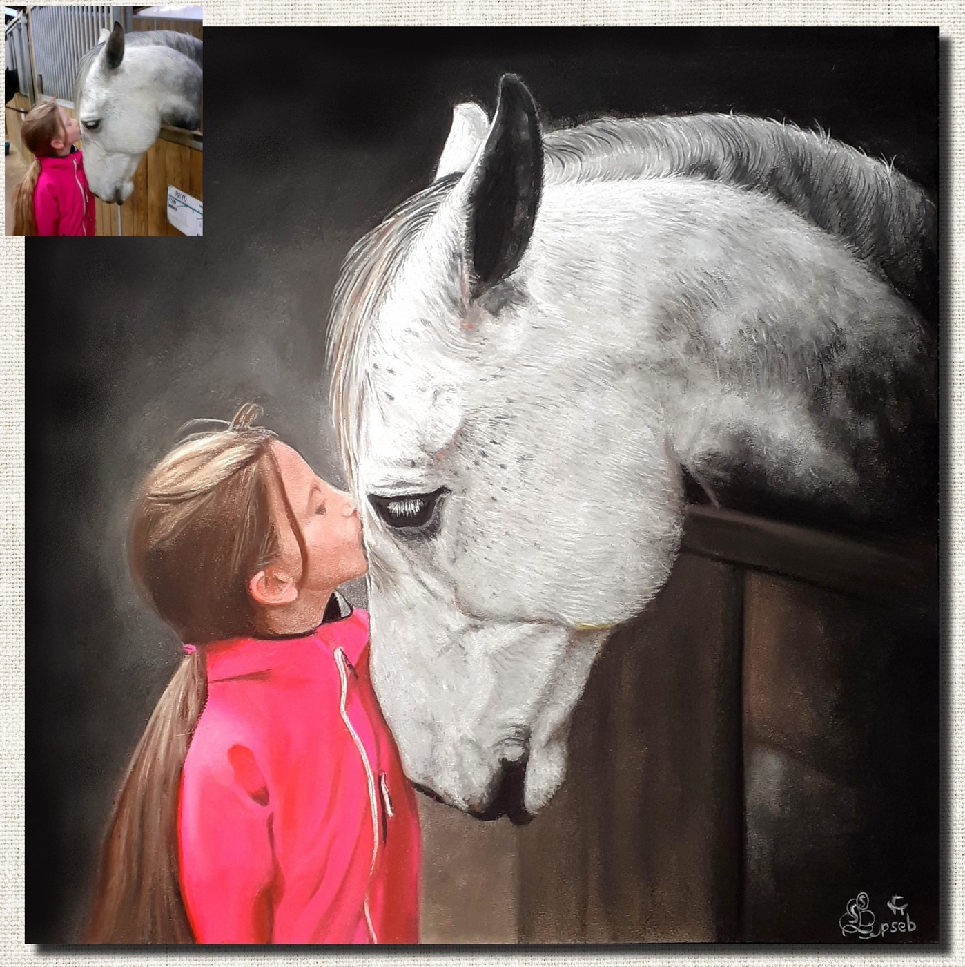 Portrait pastel couleur — première œuvre