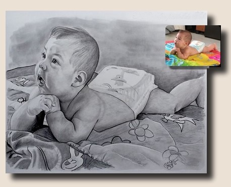 Portrait crayon graphite..