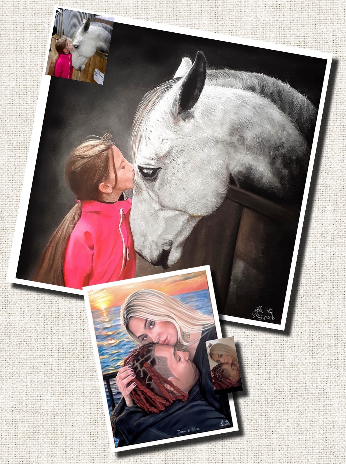 Portraits pastel3 Portrait pastel couleur, réalisé à la main par Sébastien Huchet Maignan Portrait d'après photo, Portrait de cheval, portraitiste animalier, dessinateur portraitiste